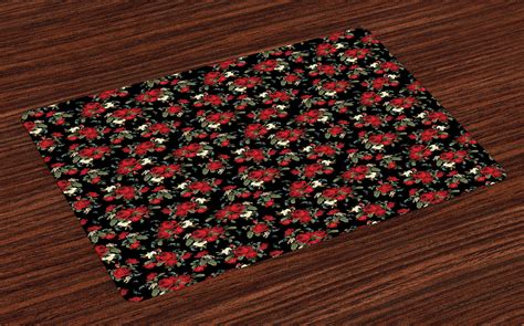 red and black placemats|red placemats asda.